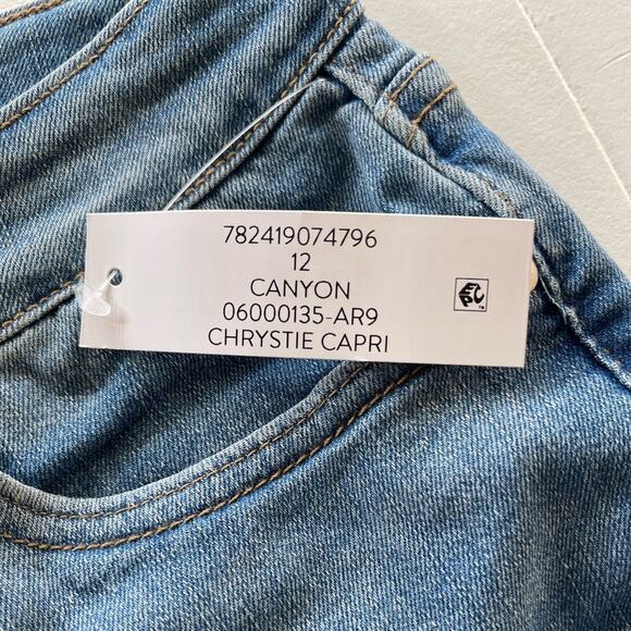 NINE WEST Chrystie Capri Jean Stretch Relaxed Fit Cotton Twill Jeans Pants - Picture 6 of 6